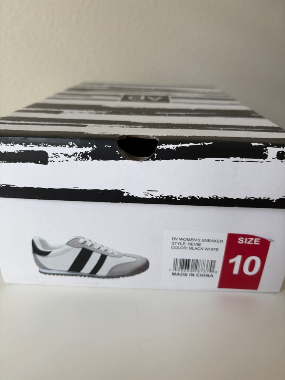 Dolce Vita White Sneakers with Black Stripes and Beige Accents - Picture 5 of 5